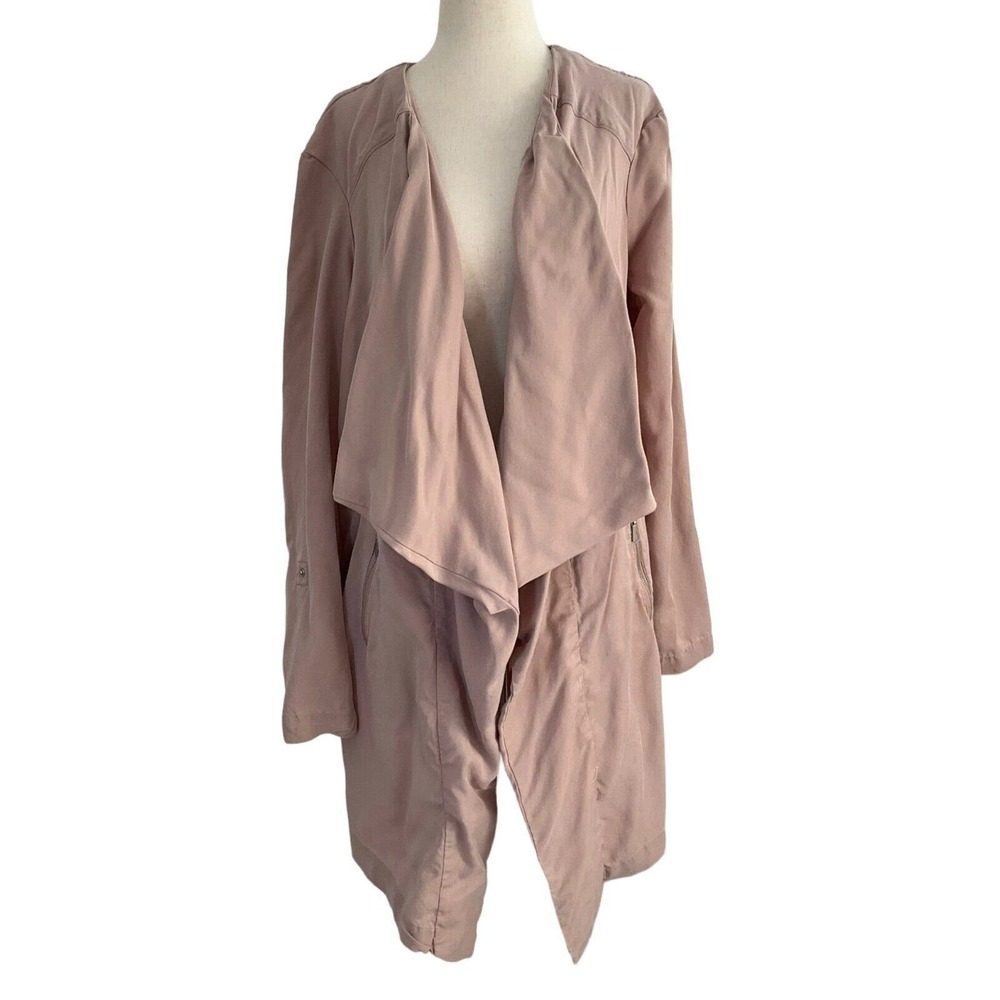 Nicole Miller Women Size XL Sweater Cardigan Blazer Mauve Zip Pocket (30-878)‎